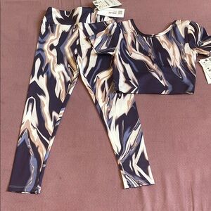 Abstract Print Activewear Set